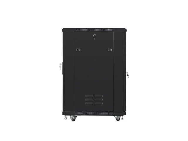 Szafa stojąca rack 19" 22U 600x800mm czarna (drzwi przednie perforowane) Lanberg - obrazek 3