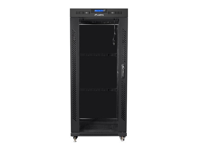 Szafa stojąca rack 19" 27U 600x800mm czarna (drzwi przednie szklane) LCD Lanberg - obrazek 5