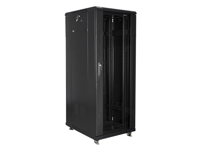 Szafa stojąca rack 19" 32U 600x800mm czarna (drzwi przednie szklane) Lanberg - obrazek 3