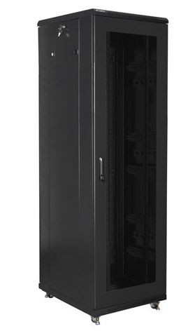 Szafa stojąca rack 19" 42U 600x800mm czarna (drzwi przednie perforowane) Lanberg - obrazek 5