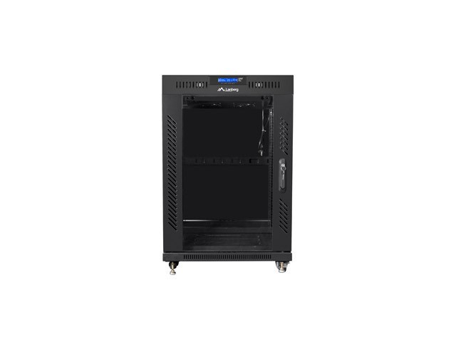 Szafa stojąca rack 19" 15U 800x1000mm czarna (drzwi przednie szklane) LCD Lanberg - obrazek 2