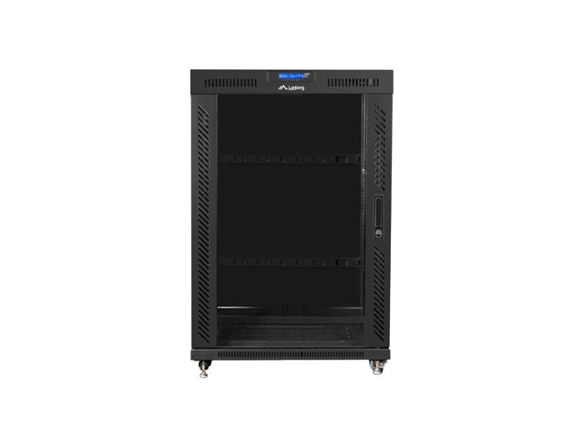 Szafa stojąca rack 19" 22U 800x1000mm czarna (drzwi przednie szklane) LCD Lanberg - obrazek 2