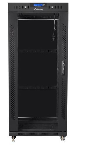 Szafa stojąca rack 19" 27U 800x1000mm czarna (drzwi przednie szklane) LCD Lanberg - obrazek 3