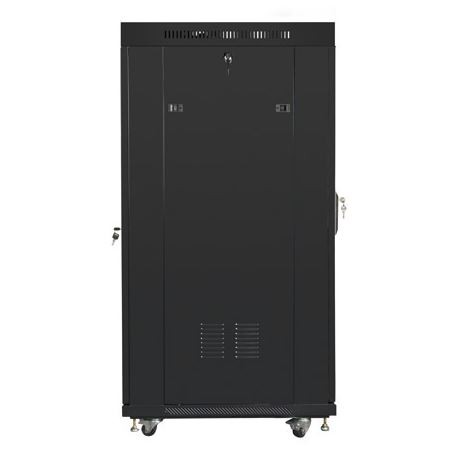 Szafa stojąca rack 19" 27U 800x1200mm czarna (drzwi przednie szklane) LCD Lanberg - obrazek 5
