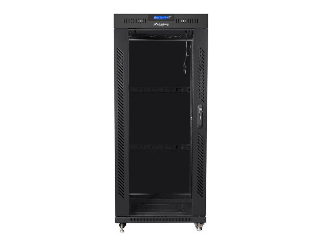 Szafa stojąca rack 19" 22U 800x800mm czarna (drzwi przednie szklane) LCD Lanberg - obrazek 4