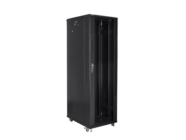 Szafa stojąca rack 19" 42U 800x800mm czarna (drzwi przednie szklane) Lanberg - obrazek 4