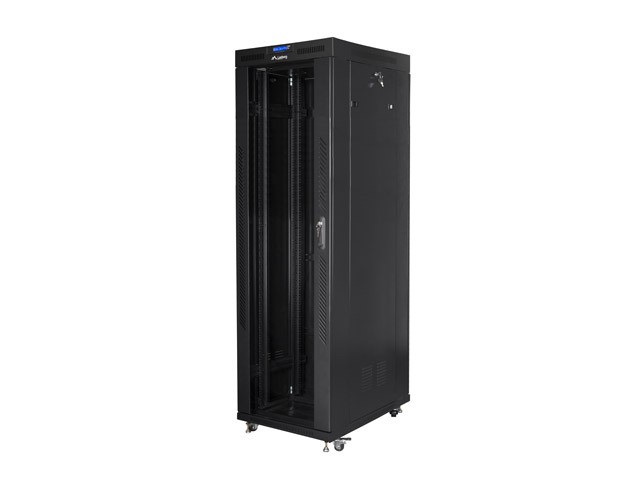 Szafa stojąca rack 19" 42U 800x800mm czarna (drzwi przednie szklane) LCD Lanberg