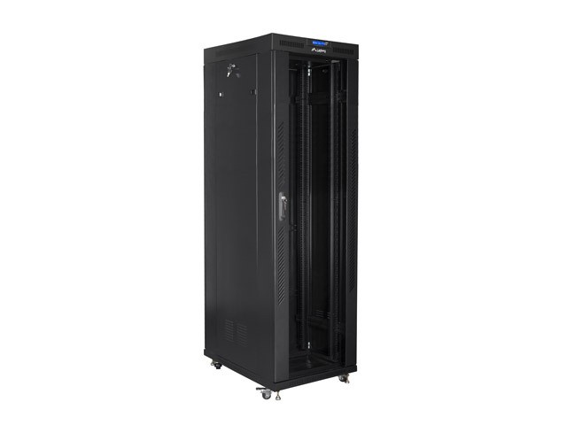 Szafa stojąca rack 19" 42U 800x800mm czarna (drzwi przednie szklane) LCD Lanberg - obrazek 2