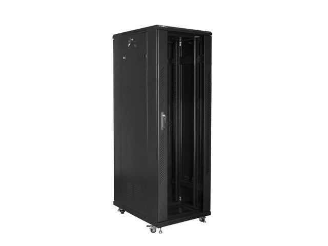 Szafa stojąca rack 19" 47U 800x800mm czarna (drzwi przednie szklane) Lanberg - obrazek 4