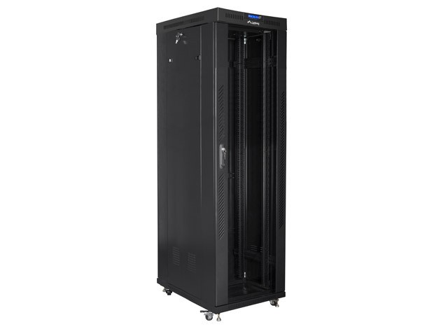 Szafa stojąca rack 19" 42U 600x1000mm czarna (drzwi przednie szklane) LCD Lanberg - obrazek 4