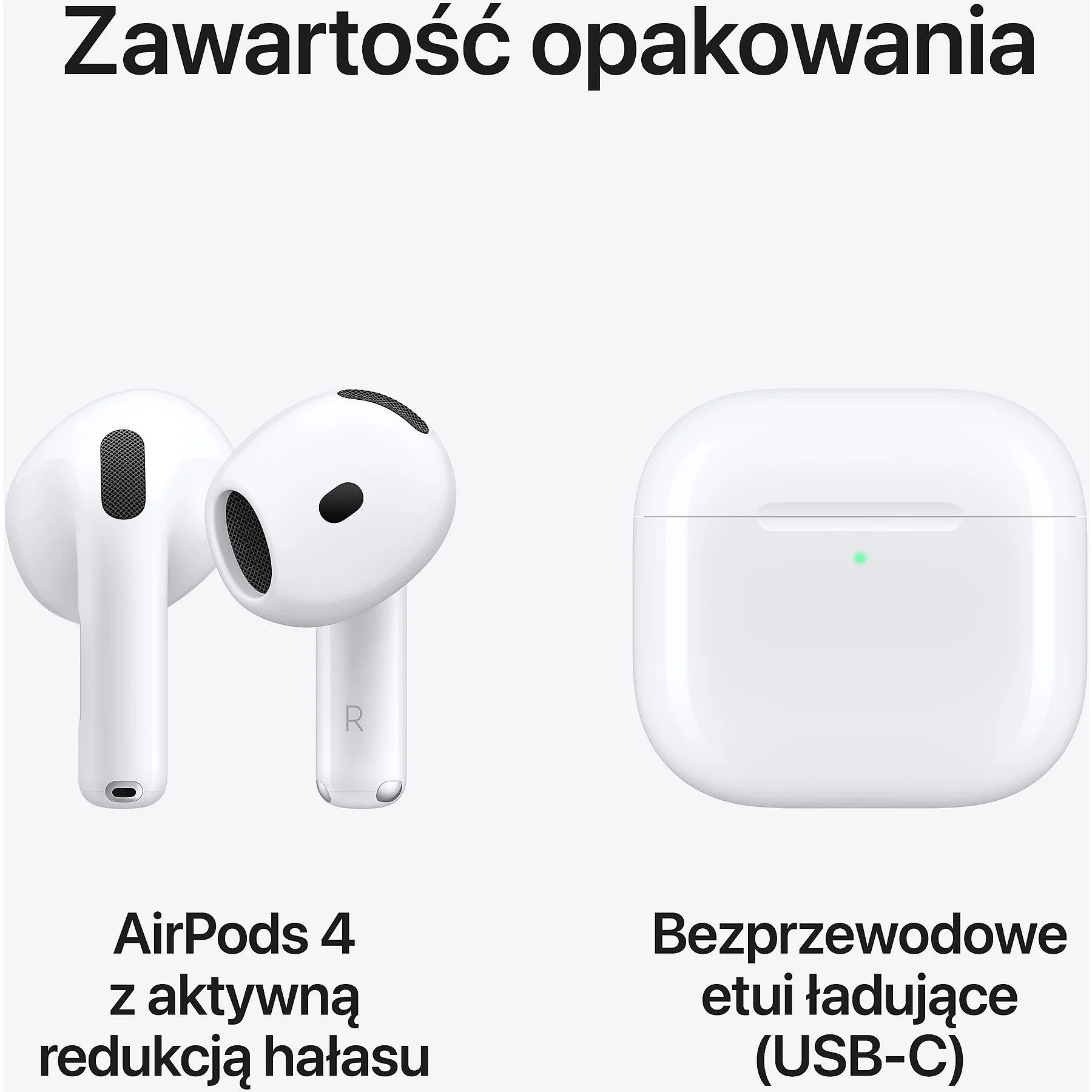 Słuchawki bezprzewodowe Apple AirPods 4 z aktywną redukcją hałasu i etui ładującym USB-C - obrazek 3