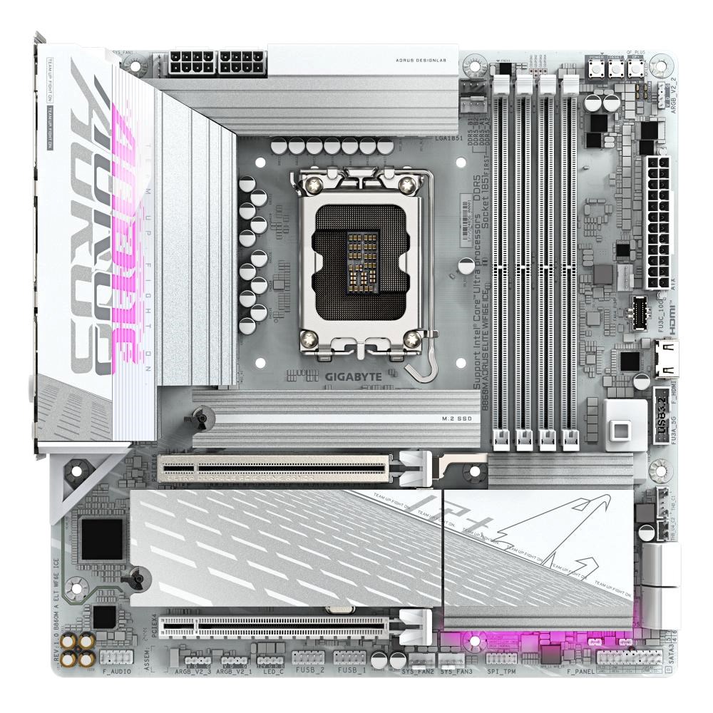Płyta Socket LGA1851 Gigabyte B860M AORUS ELITE WIFI6E ICE - obrazek 3