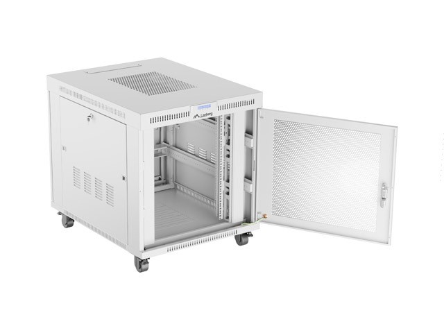 Szafa stojąca rack 19" 27U 600x800mm szara (drzwi przednie perforowane) LCD Lanberg - obrazek 5