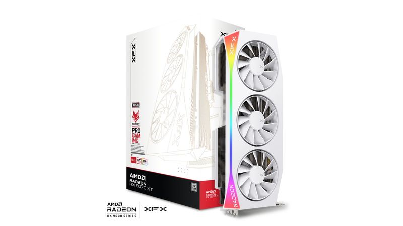 Radeon RX 9070 XT  16GB  XFX  Mercury OC White Gaming Edition RGB