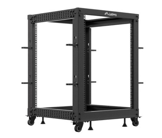 Szafa stojąca Open Rack rack 19'' 15U 600x600-1100mm regulowana Czarna Langberg - obrazek 2