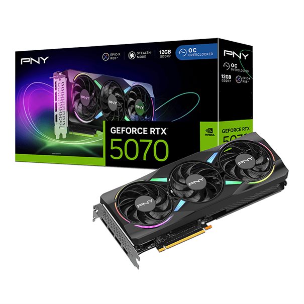 GeForce RTX 5070 12GB PNY ARGB EPIC-X RGB Overclocked Triple Fan