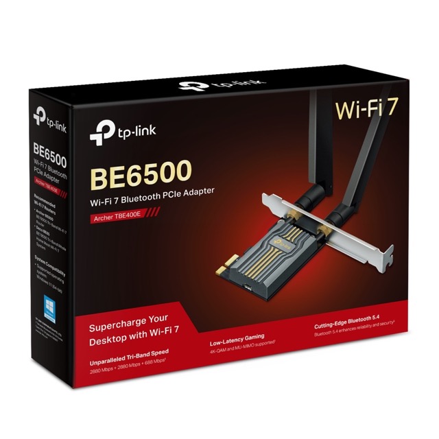 Bezprzewodowa karta sieciowa PCI Express Wi-Fi 7 BE6500 TP-Link Archer TBE400E Bluetooth 5.4 - obrazek 2