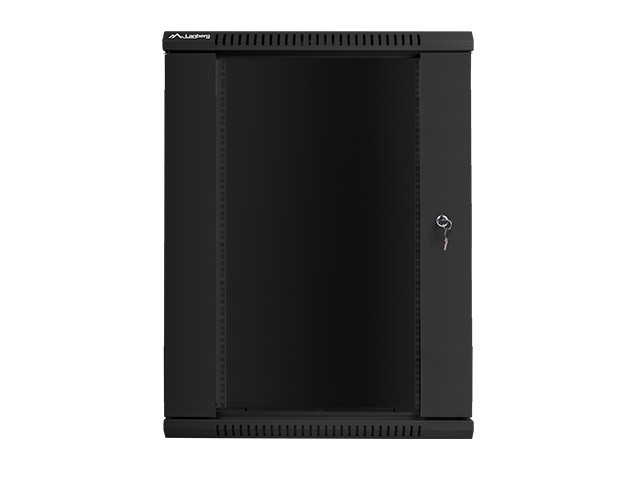 Szafa wisząca rack 19" 18U 600x600mm czarna (drzwi przednie szklane) Lanberg - obrazek 4