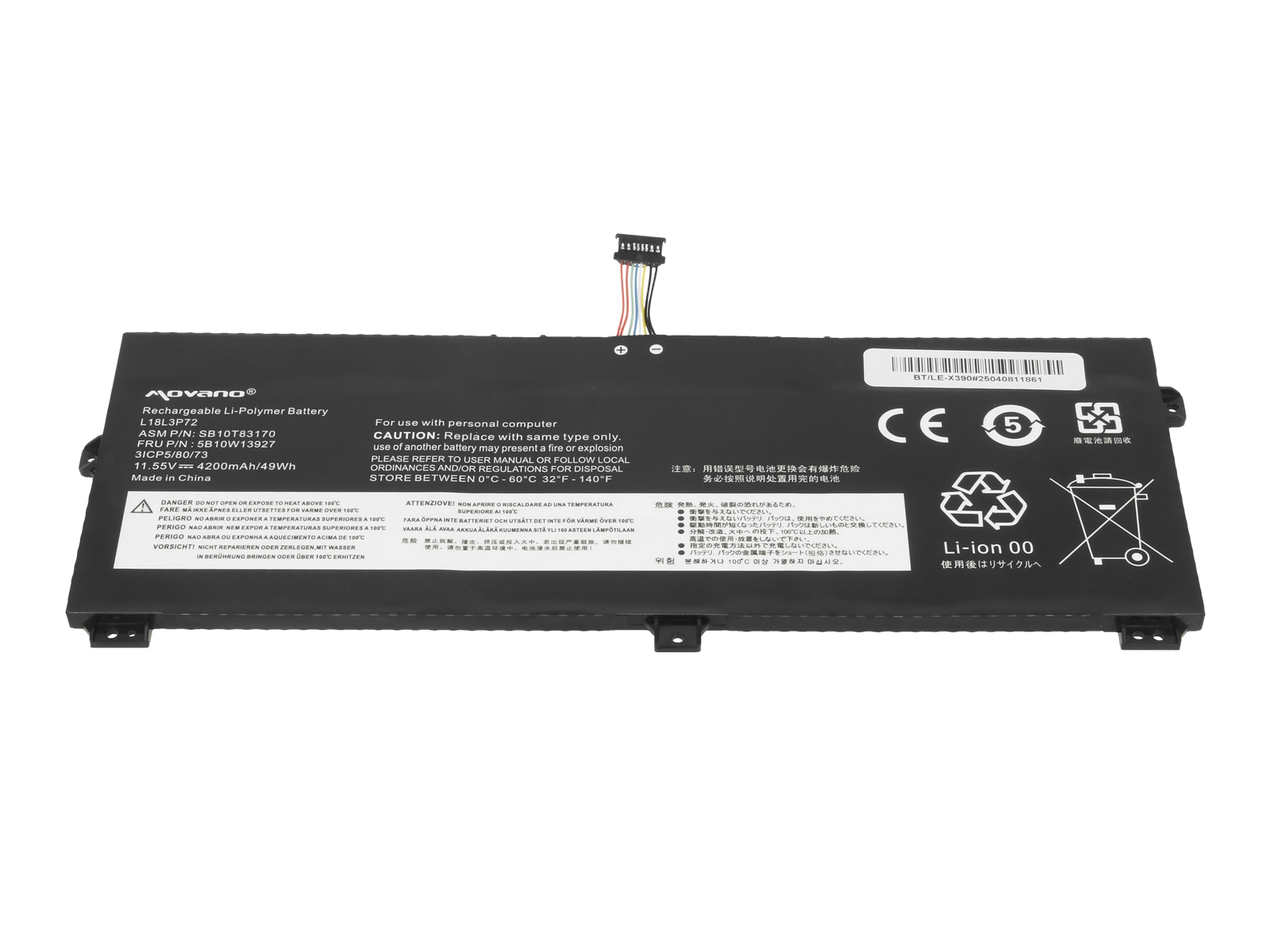 Bateria do laptopa Lenovo Thinkpad Yoga X390, X13 11.55 V 4200 mAh - obrazek 2