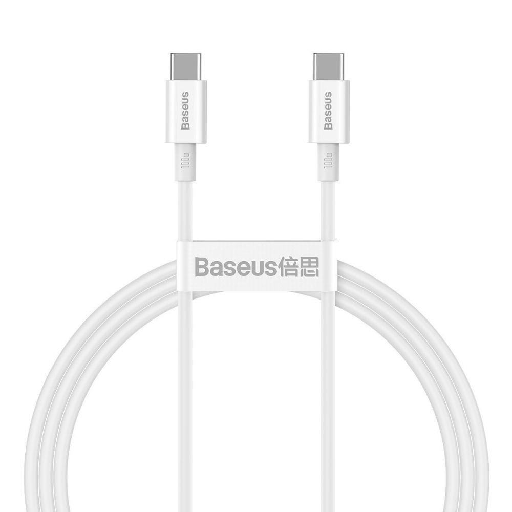 Kabel USB Type-C  1.0 m  Baseus  100W  Biały
