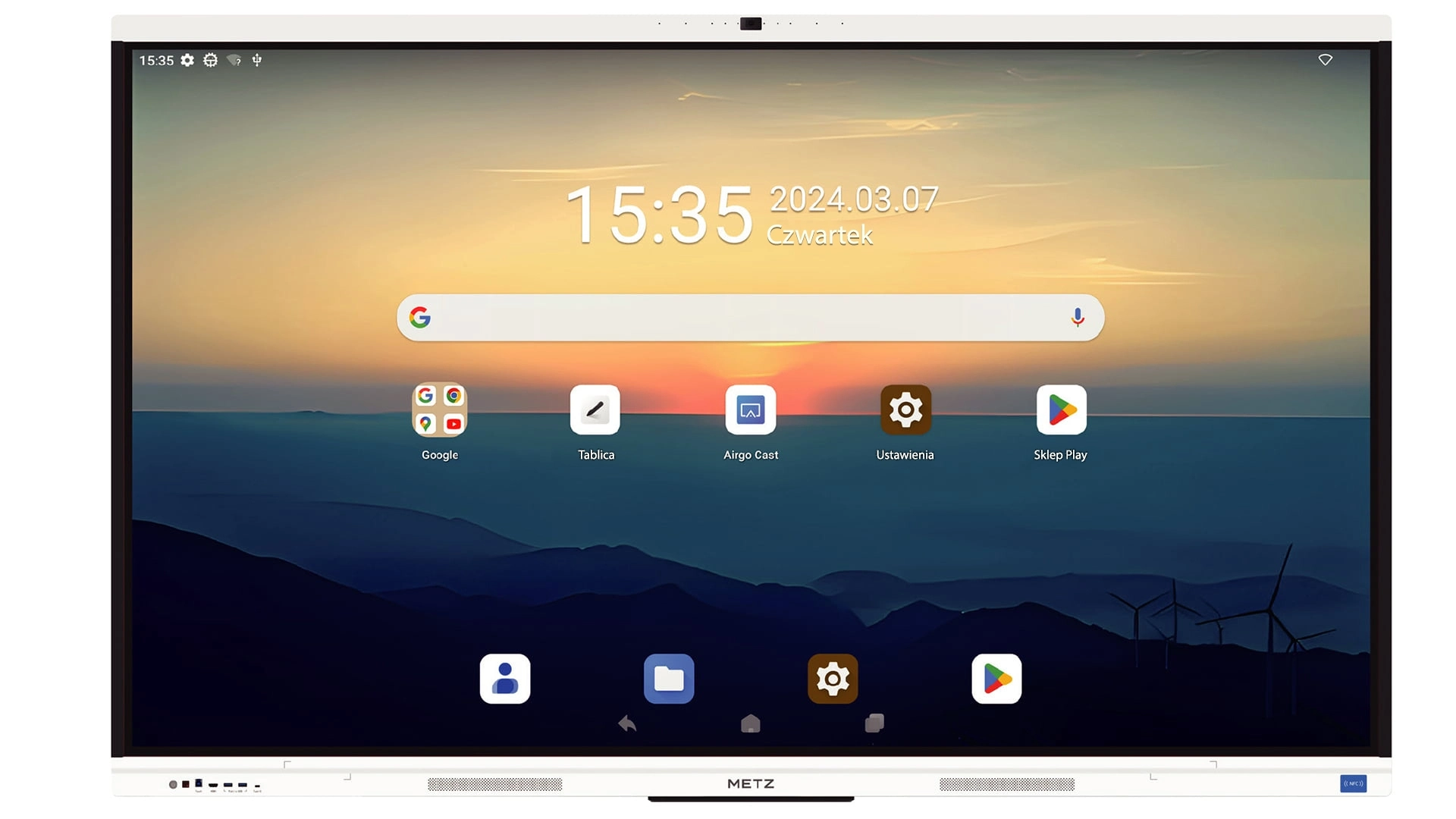 Monitor interaktywny METZ 86SG1 86" 4K DLED 16/256  Cam+Mic Android13 EDLA + uchwyt ścienny