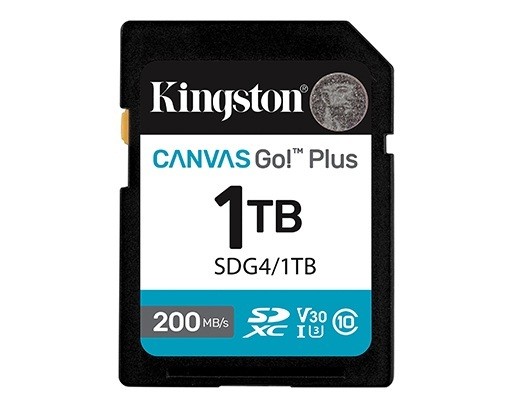 - karta pamieci SD 1TB SDXC Kingston Canvas Go! Plus 200MB/160MB