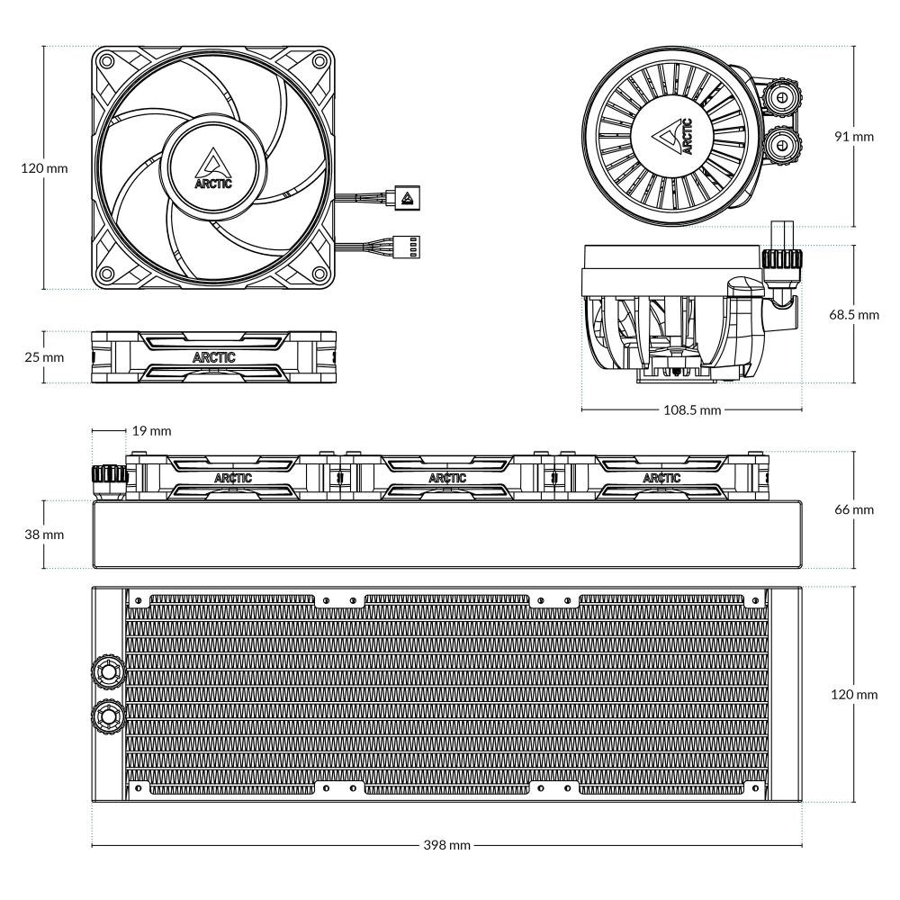 Chłodzenie wodne Arctic Liquid Freezer III 360 Pro ARGB White - obrazek 5
