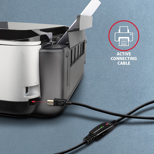 Kabel USB 2.0 A/B 10 m aktywny Axagon - obrazek 2