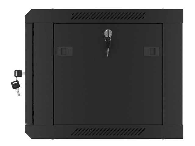 Szafa wisząca rack 19'' 6U 600x450mm czarna (drzwi przednie metalowe) Langberg - obrazek 2