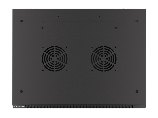 Szafa wisząca rack 19'' 6U 600x450mm czarna (drzwi przednie metalowe) Langberg - obrazek 3