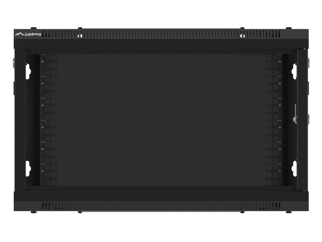 Szafa wisząca rack 19'' 6U 600x450mm czarna (drzwi przednie metalowe) Langberg - obrazek 4