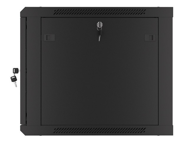 Szafa wisząca rack 19'' 9U 600x600mm czarna (drzwi przednie metalowe) Langberg - obrazek 3