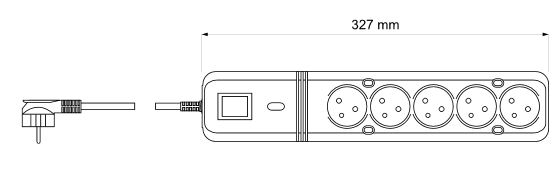 Listwa zasilająca LESTAR LV-530W 5W 5 gniazd 2.5 m szara - obrazek 2