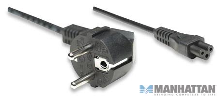 Kabel zasilający do laptopa 3 - pinowy "koniczynka" 1.2 m Manhattan - obrazek 2