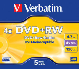 DVD+RW VERBATIM 4,7GB x4 Jewel Case*5 - obrazek 2