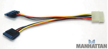 Kabel zasilający do dysków Molex na 2x Serial ATA Manhattan - obrazek 2