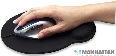 Podkładka pod mysz z żelową podpórką na nadgarstek Manhattan Czarna - obrazek 2
