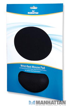 Podkładka pod mysz z żelową podpórką na nadgarstek Manhattan Czarna - obrazek 3