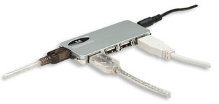 HUB USB 2.0 4 portowy Manhattan Slim + zasilacz - obrazek 3