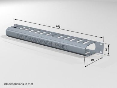 Panel 19" porządkujący przebiegi kablowe 1U - grafitowy Molex - obrazek 3