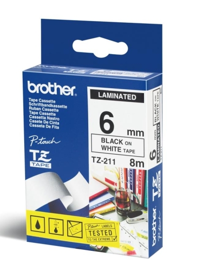 Taśma do drukarki etykiet Brother TZ211 Laminowana 6mm - obrazek 3