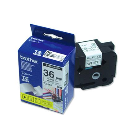 Taśma do drukarki etykiet Brother TZ261  Laminowana 36mm