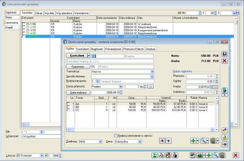 ERP XL Zamówienia jedno stanowisko - obrazek 3