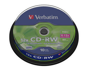 CDRW Verbatim 700MB x12 CAKE *10