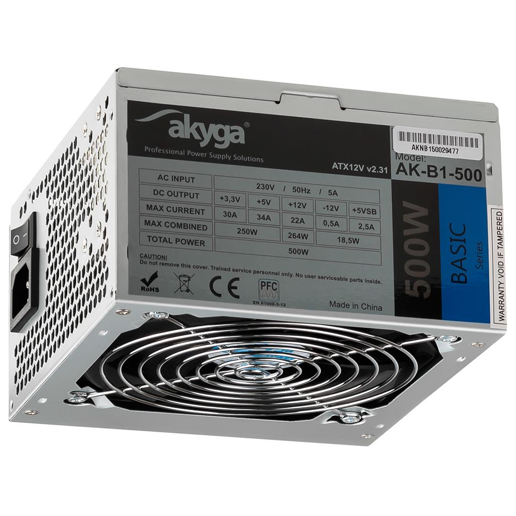 Zasilacz ATX   500W  Akyga Basic