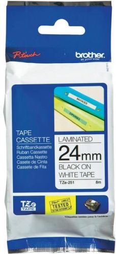 Taśma do drukarki etykiet Brother TZe251 24 mm Czarne na Białym - obrazek 3