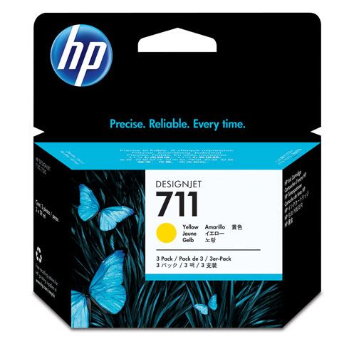 Tusz HP 711  CZ136A  Yellow  Combo-Pack  3x 29ml