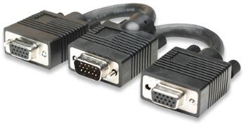 Adapter VGA męski na 2x VGA żeński - Rozdzielacz 0.2m  Manhattan