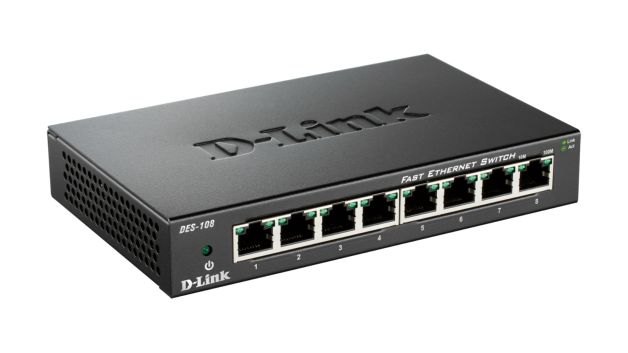 Switch D-Link DES-108 8x10/100 MB/s - Metalowa obudowa - obrazek 2