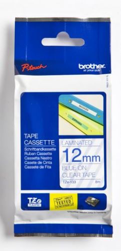 Taśma do drukarki etykiet Brother TZE133 12mm Niebieski na Przeźroczystym - obrazek 3